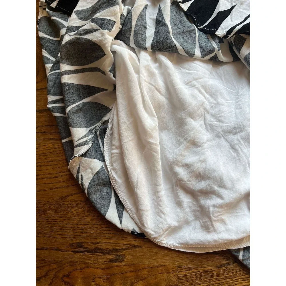 Millibon Strappy Oval Dress Medium Geometric Black White Boho Vacay Resort Sun - Picture 5 of 8